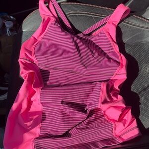 Pink and maroon Lululemon tank